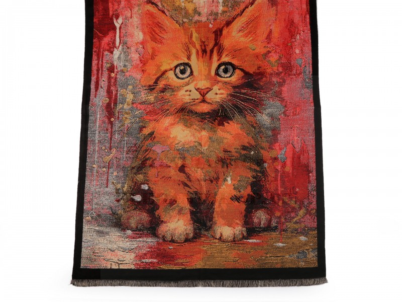              Kendő rojtos kasmir cica - 65x190 cm Női divatkendő és sál