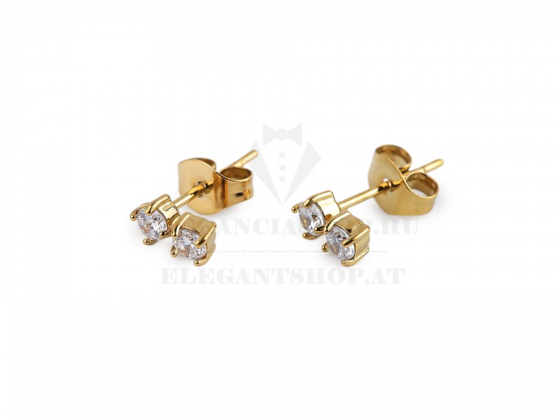             Nemesacél fülbevaló csiszolt kövekkel