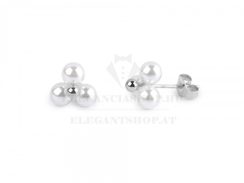             Nemesacél fülbevaló tekla gyönggyel