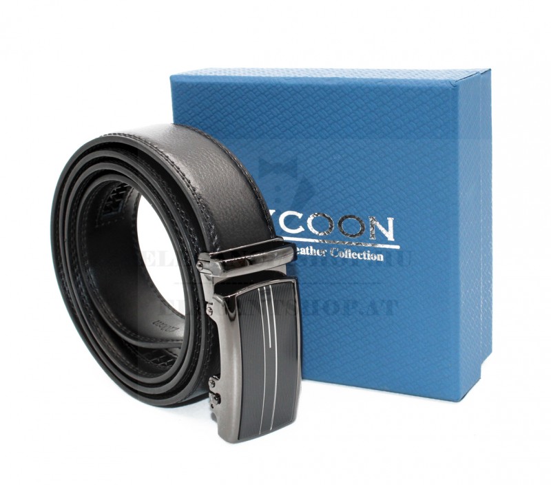 Tycoon férfi bőr öv díszdobozban - Fekete Tycoon férfi bőr öv díszdobozban - Fekete