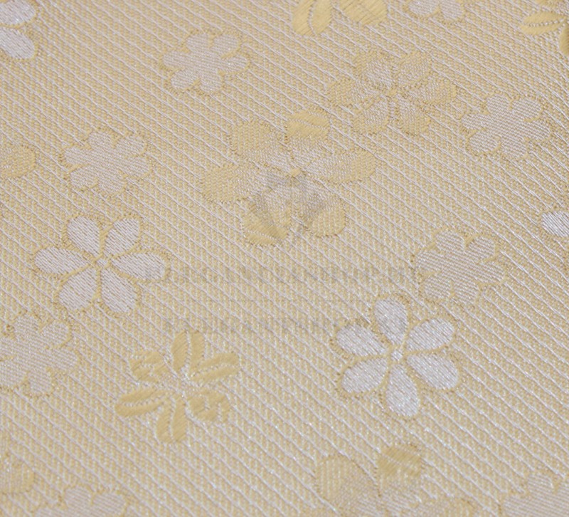 NM slim szövött nyakkendő - Halványsárga virágos Aprómintás nyakkendő