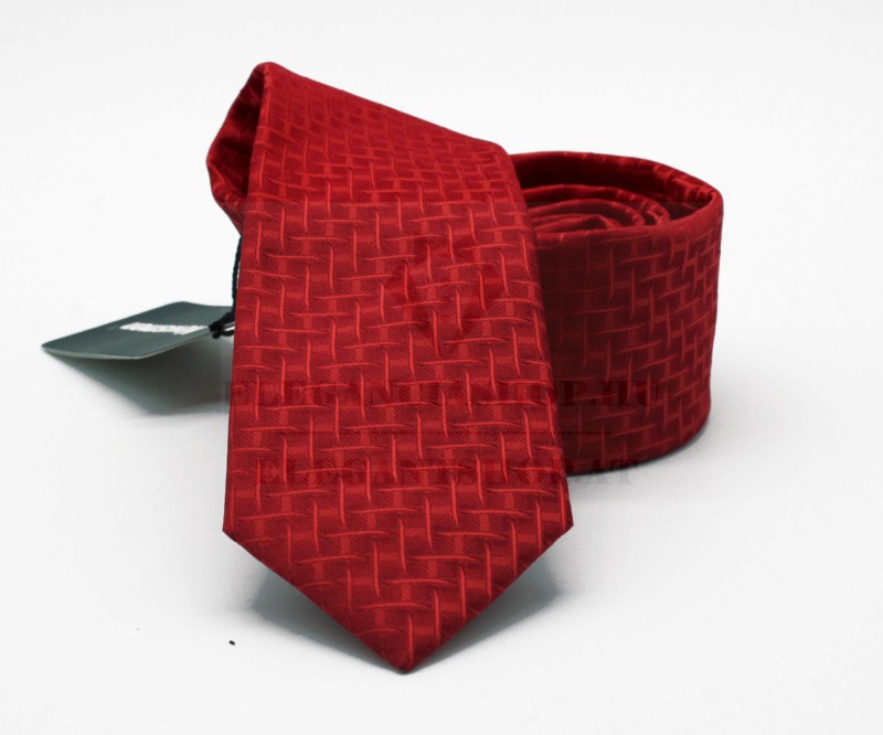                    NM slim szövött nyakkendő - Piros mintás Mintás nyakkendők