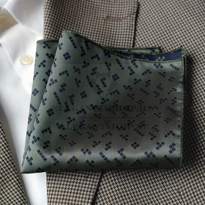                     Exkluzív díszzsebkendő - Szürke aprómintás