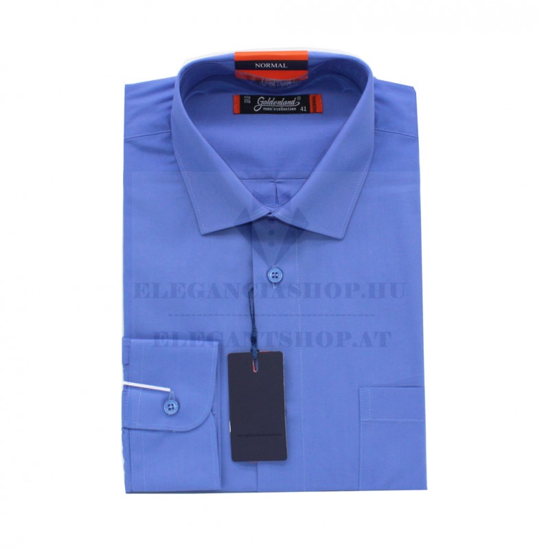       Goldenland hosszúujjú ing - Azúrkék Normál fazon