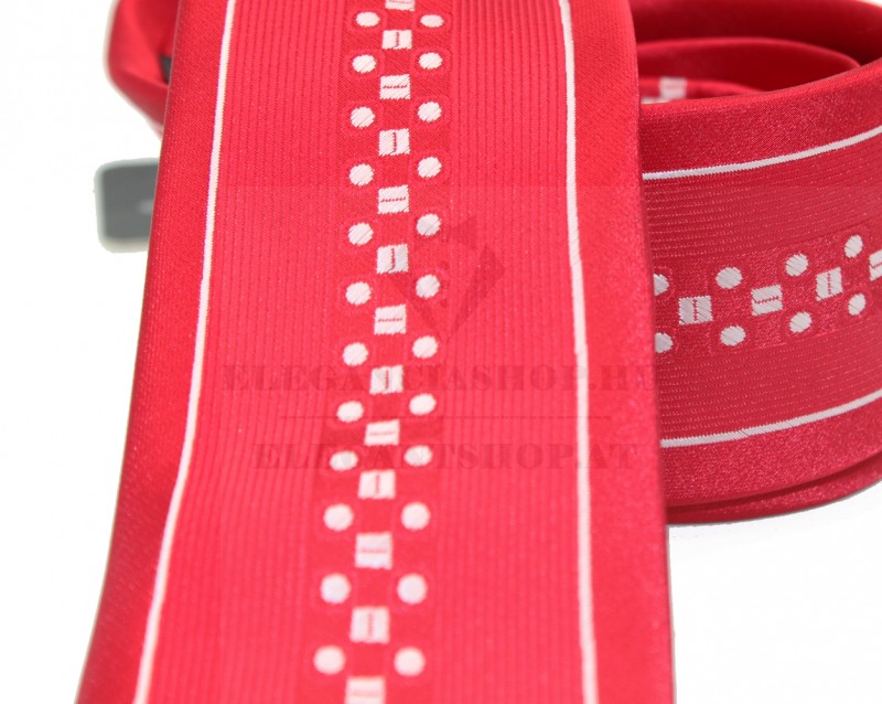 NM slim szövött nyakkendő - Piros-fehér csíkos Csíkos nyakkendő NM slim szövött nyakkendő - Piros-fehér csíkos Csíkos nyakkendő