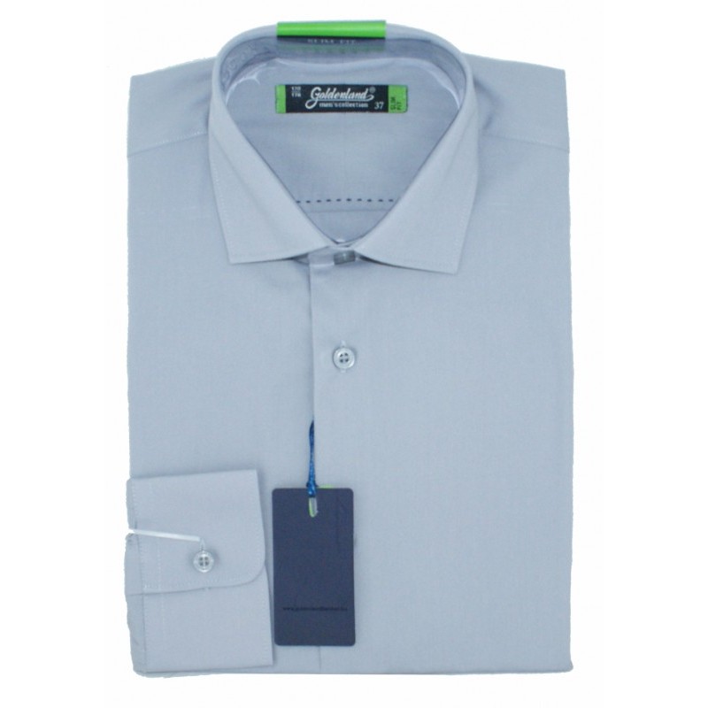                   Goldenland slim hosszúujjú ing - Szürke Slim, Smart fazon