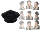    Női gyapjú barett sapka - Lilásbordó