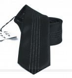                  NM slim nyakkendő - Fekete-ezüst csíkos