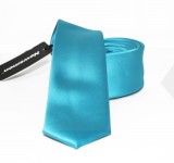                                         NM slim szatén nyakkendő - Türkízkék Egyszínű nyakkendő