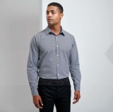 GINGHAM 100% pamut comfort fit h.u férfi ing Fehér-kék kockás Normál fazon