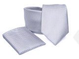    Prémium nyakkendő szett - Ezüst aprókockás