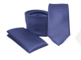     Prémium slim nyakkendő szett - Kék kockás Nyakkendők esküvőre