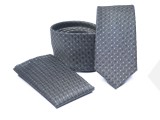     Prémium slim nyakkendő szett - Szürke aprómintás Nyakkendők esküvőre