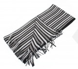   Newsmen unisex kötött sál - Fekete-szürke csíkos