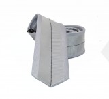                    NM slim szövött nyakkendő - Ezüst csíkos