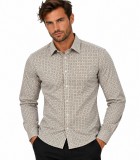             NM h.u slim fit elasztikus ing - Drapp mintás Slim, Smart fazon