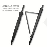   Nagy családi esernyő szélálló 24 szálas - Fekete