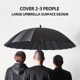  Nagy családi esernyő szélálló 24 szálas - Fekete