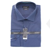             NM h.u slim elasztikus ing - Sötétkék mintás