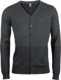                                 Férfi pamut gombos kardigán - Sötétszürke Férfi pólók,pulóverek