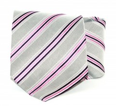  Goldenland nyakkendő - Ezüst-rózsaszín csíkos 