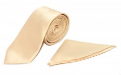 Goldenland slim szett - Arany Egyszínű nyakkendő