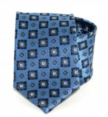 Exkluzív selyem nyakkendő - Kék mintás Kockás nyakkendők