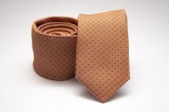 Prémium slim nyakkendő - Aranybarna pöttyös Aprómintás nyakkendő