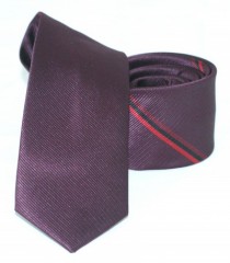              Goldenland slim nyakkendő - Padlizsán csíkos Csíkos nyakkendő