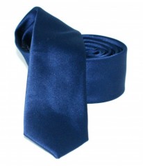               Goldenland slim nyakkendő - Sötétkék szatén Egyszínű nyakkendő