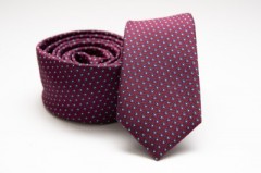    Prémium slim nyakkendő - Burgundi pöttyös 