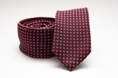    Prémium slim nyakkendő - Burgundi pöttyös Aprómintás nyakkendő