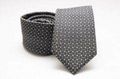 Prémium selyem nyakkendő - Sötétszürke pöttyös Aprómintás nyakkendő