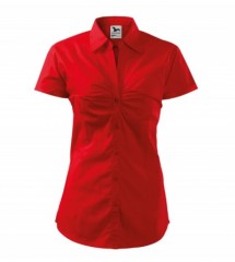   Női puplin ing rövidujjú - Piros 