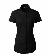   Pamut elasztikus rövidujjú ing - Fekete 