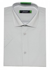                           Goldenland slim rövidujjú ing - Halványszürke Egyszínű ing