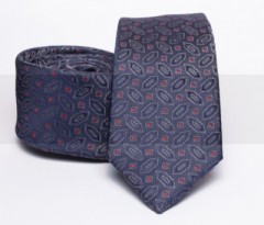    Prémium slim nyakkendő - Sötétkék mintás Mintás nyakkendők