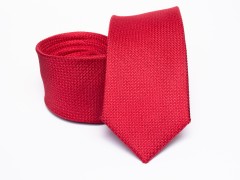 Prémium selyem slim nyakkendő - Piros Selyem nyakkendők
