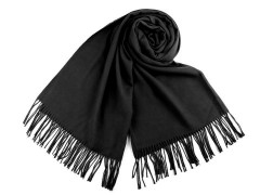 Pashmina típusú sál rojtokkal - Fekete Női kesztyű, téli sál