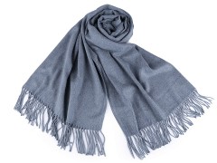                         Pashmina típusú sál rojtokkal - Kékesszürke Női kesztyű, téli sál