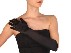 Alkalmi szatén kesztyű 60 cm - Fekete Női kesztyű
