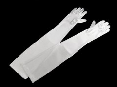 Alkalmi szatén kesztyű 60 cm - Fehér Női kesztyű