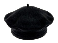    Női gyapjú barett sapka - Fekete Női kalap, sapka