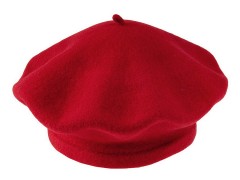    Női gyapjú barett sapka - Piros Női kalap, sapka