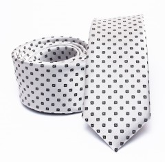    Prémium slim nyakkendő - Fehér kockás Kockás nyakkendők