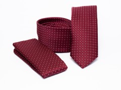    Prémium slim nyakkendő szett - Bordó pöttyös Szettek