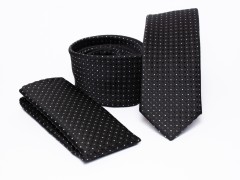    Prémium slim nyakkendő szett - Fekete pöttyös Szettek