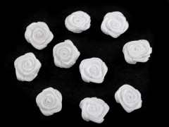 Mini textil virág 10 db/csomag - Fehér 