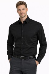             Newsmen h.u slim ing - Fekete Hosszúujjú ing