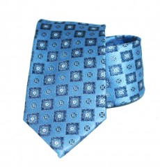   Vincitore slim selyem nyakkendő - Kék mintás Selyem nyakkendők